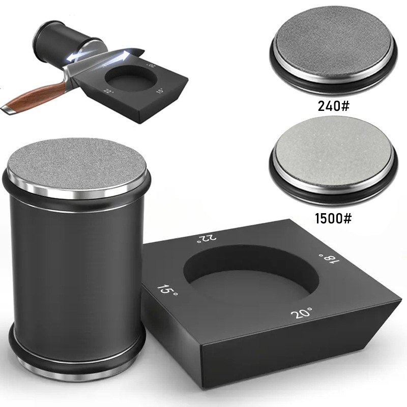 Black 4-angle sharpening stone set [240+400+1000+1500 grit]