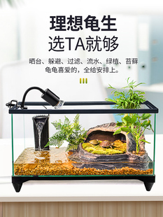 Ultra-White Glass Turtle Tank for Home Use, Small Villa Breeding Tank, Turtle Tank for Living Room, Ecological Fish Tank Landscaping