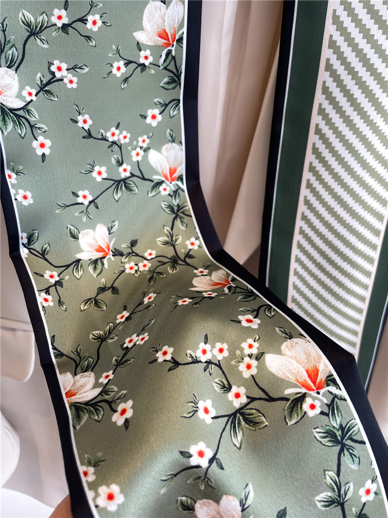 Sciarpa alla moda, cintura, sciarpa, nastro, decorazione per borsa legata, piccola fascia per capelli lunga, sciarpa di seta, donna bifacciale_voghion.com