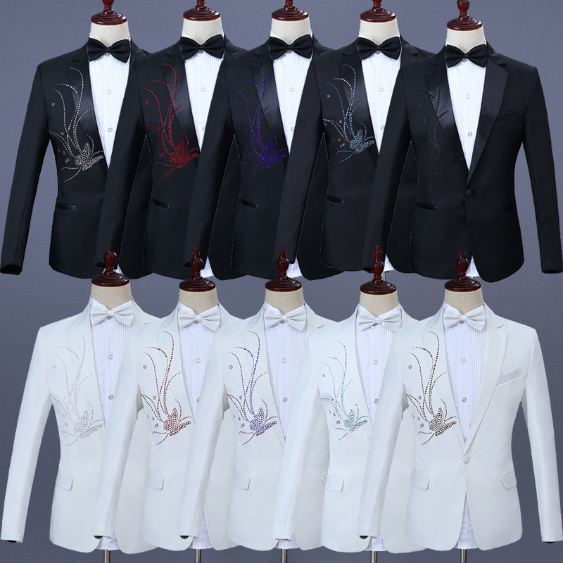 가수 무대 예술 시험 원피스 공연 원피스 남자 세트 세트 호스트 세트 남자 빅 합창단 원피스