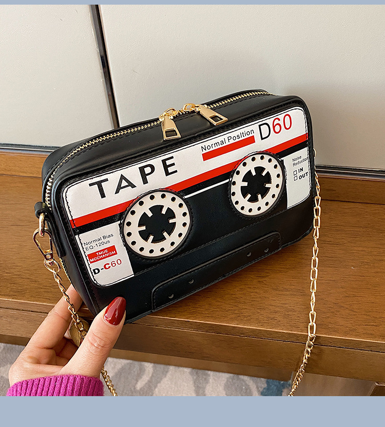 fashion funny tape cassette pu messenger bagpicture38