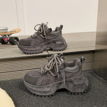 厚底老爹鞋女2025秋冬新款防滑百搭单鞋内增高女鞋满钻时尚休闲鞋