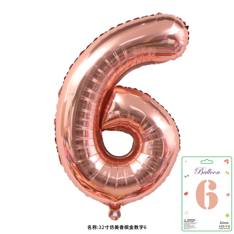 32寸卡装美版数字0到9气球儿童生日派对装饰婚庆婚房布置数字气球|undefined