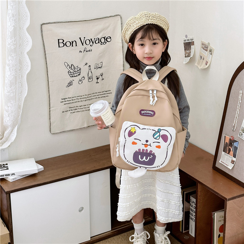 Mochila escolar de gran capacidad de dibujos animados lindos osos para niños y niñas, mochila de viaje ligera para niños