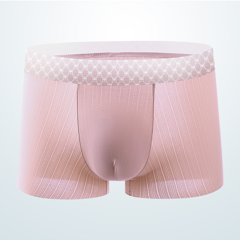 Ropa interior de seda de hielo para hombres, pantalones cortos de cuatro esquinas antibacterianos transpirables de malla, cabeza para niños, pantalones bóxer sin costuras de verano para hombres