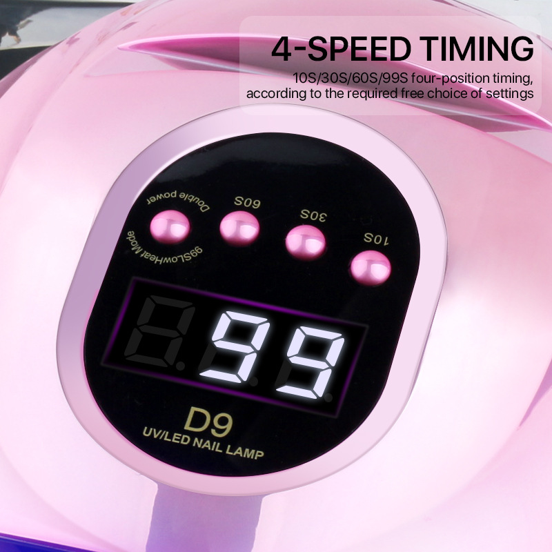 D9 Nail UV Lamp for Nail Salons, UV Nail Polish, Gel Nail Curing, Nail Dryer with Phone Holder Fast Drying.
