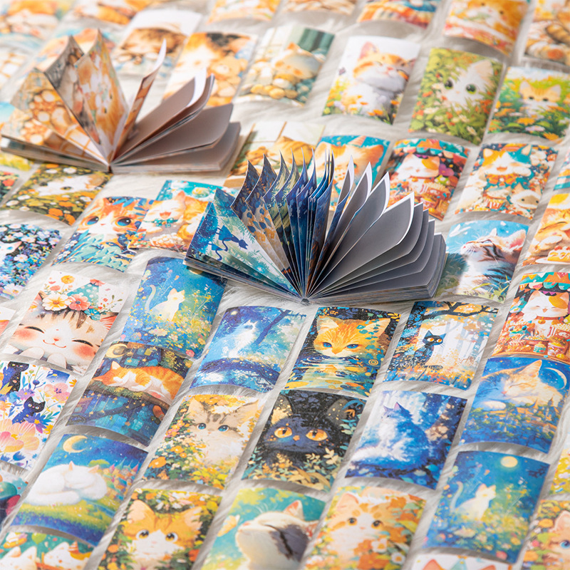 Hermoso día lindo pegatinas para mascotas Douben Meow Meow Healing Club Series Dibujos animados Material de cuenta manual Collage decorativo