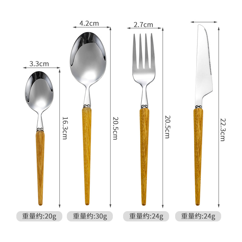 Madera de fresno de cola puntiaguda-Juego de 4 piezas