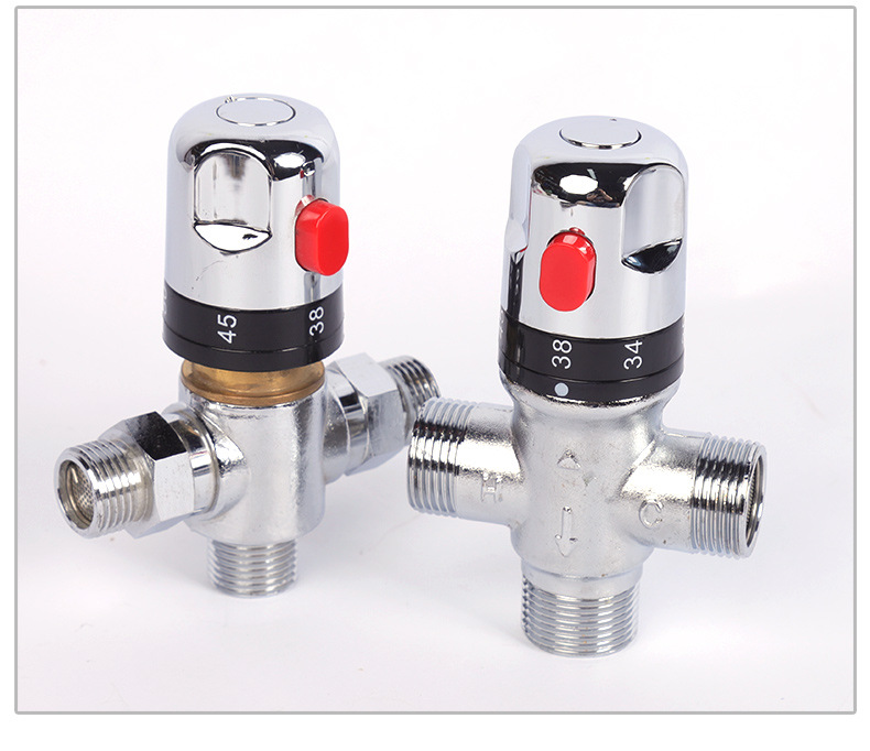All-copper 4-inch, 6-inch, 1-inch pipe temperature control valve, hot and cold mixed water valve, solar exposed pipe thermostatic valve for water heaters undefined