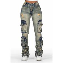 D 30993 Multi Pocket Street Style Jeans ��ڴ���װ�� �羳ר