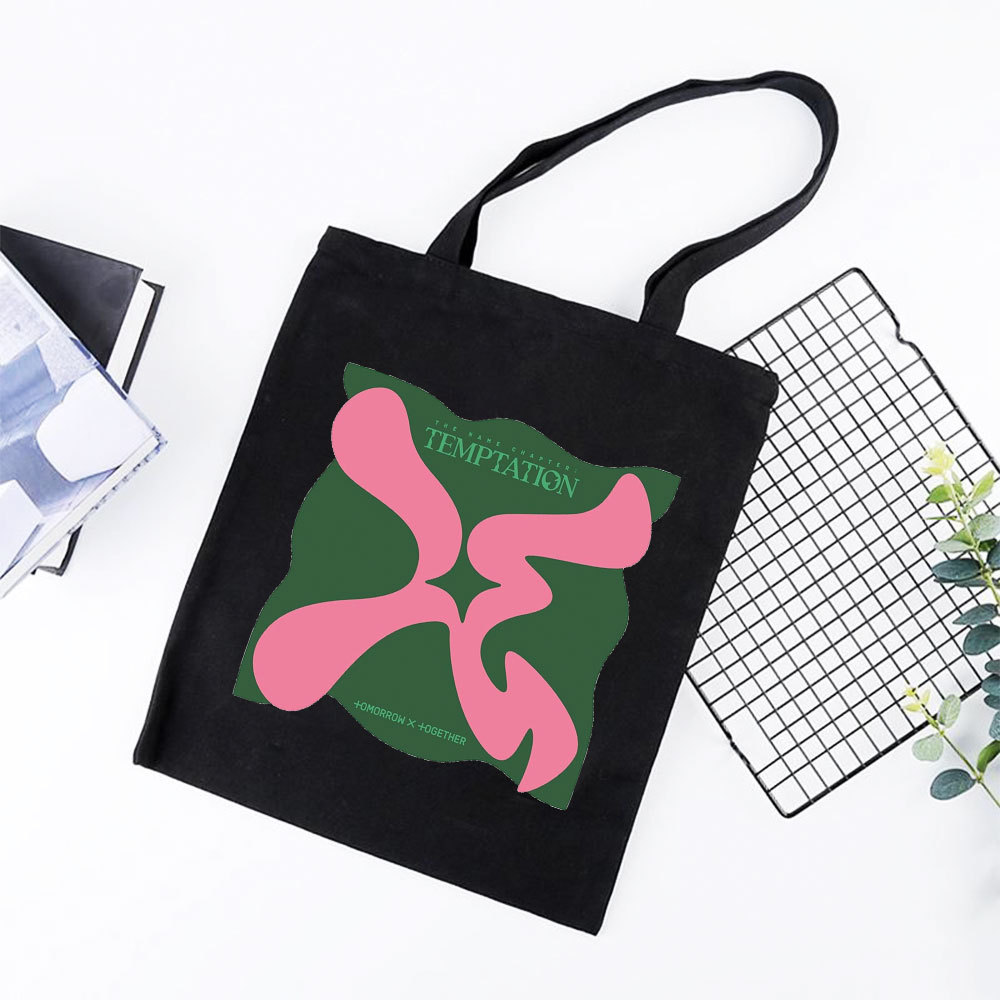 韩国男团TX踢专辑ACT:官方封面logo帆布袋百搭学生装书袋女单肩包