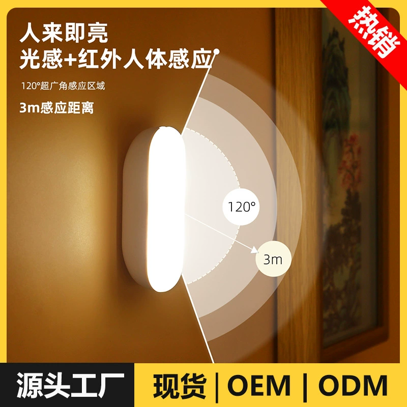 Ночник для кормления ребенка, управление светом, интеллектуальный датчик, ночник для спальни, общежития, магнитное крепление, зарядка у кровати, теплый свет, защита глаз