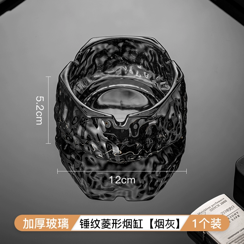 Big glass ashtray for commercial use for office, light luxury style