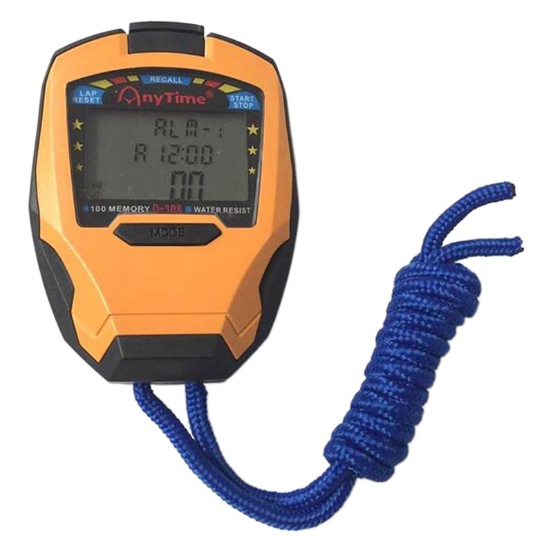 Factory direct referee track and field sports stopwatch three rows 100 multi-function waterproof electronic stopwatch 308