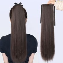 厂家批发 新丝马尾假发女长发绑带长直发高马尾绑带式中长款假马