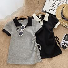 女童夏装POLO裙中长裙中小童夏季新款小香风韩版连衣裙时髦公主裙