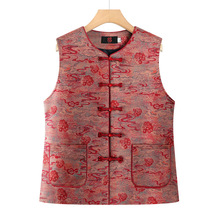 新款妈妈装新中式国风外穿马甲中老年女奶奶秋冬坎肩背心马夹上衣