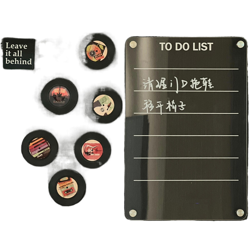 Refrigerador tablero de mensajes de absorción acrílico tablero de visualización de memorando decoración de puerta de entrada borrable pared azulejos magnéticos