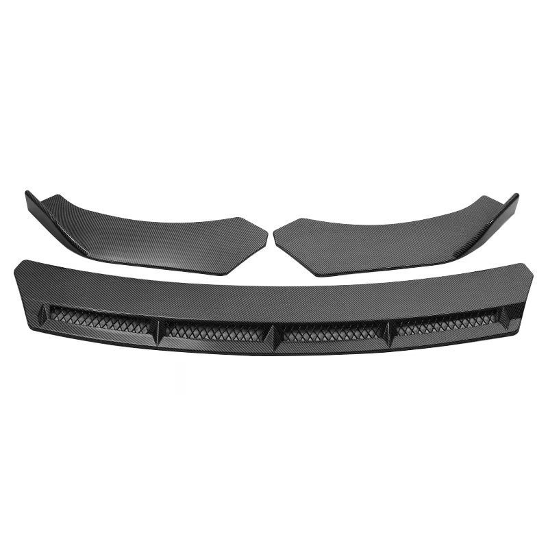 Universal Car Front Bumper with Mesh, Front Lip, Large and Small Surround Modification Parts, Double-Layer Four-Section Anti-Collision Kit