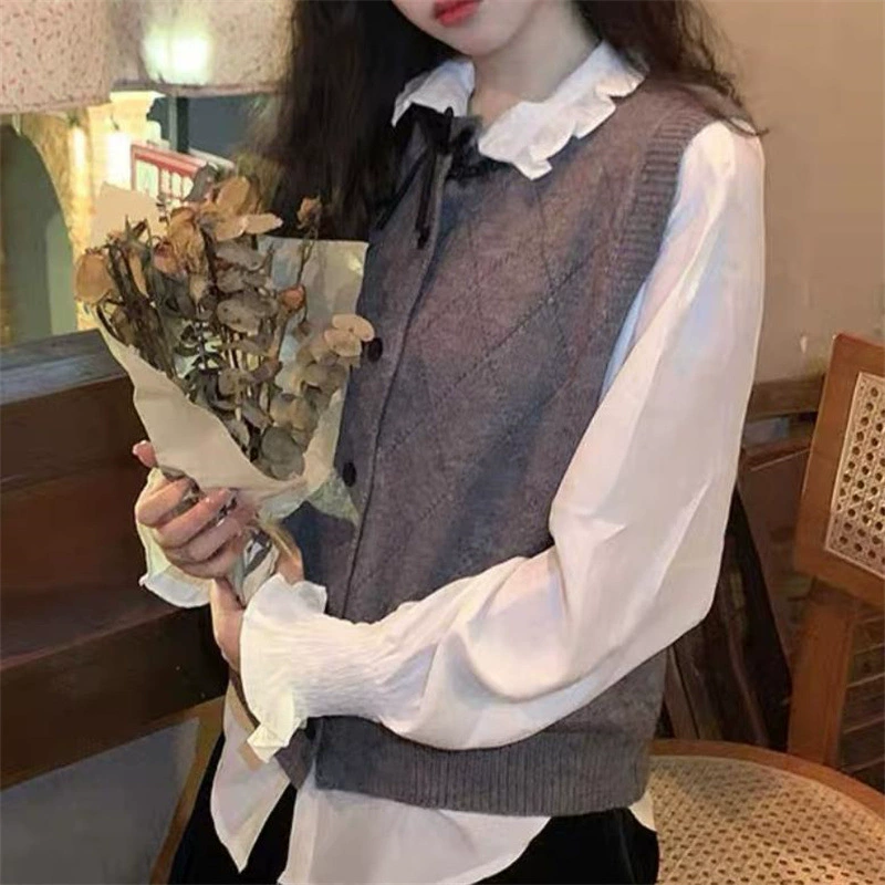 Пони (poncho), жилет, вязаная футболка без рукавов, осень, новая коллекция