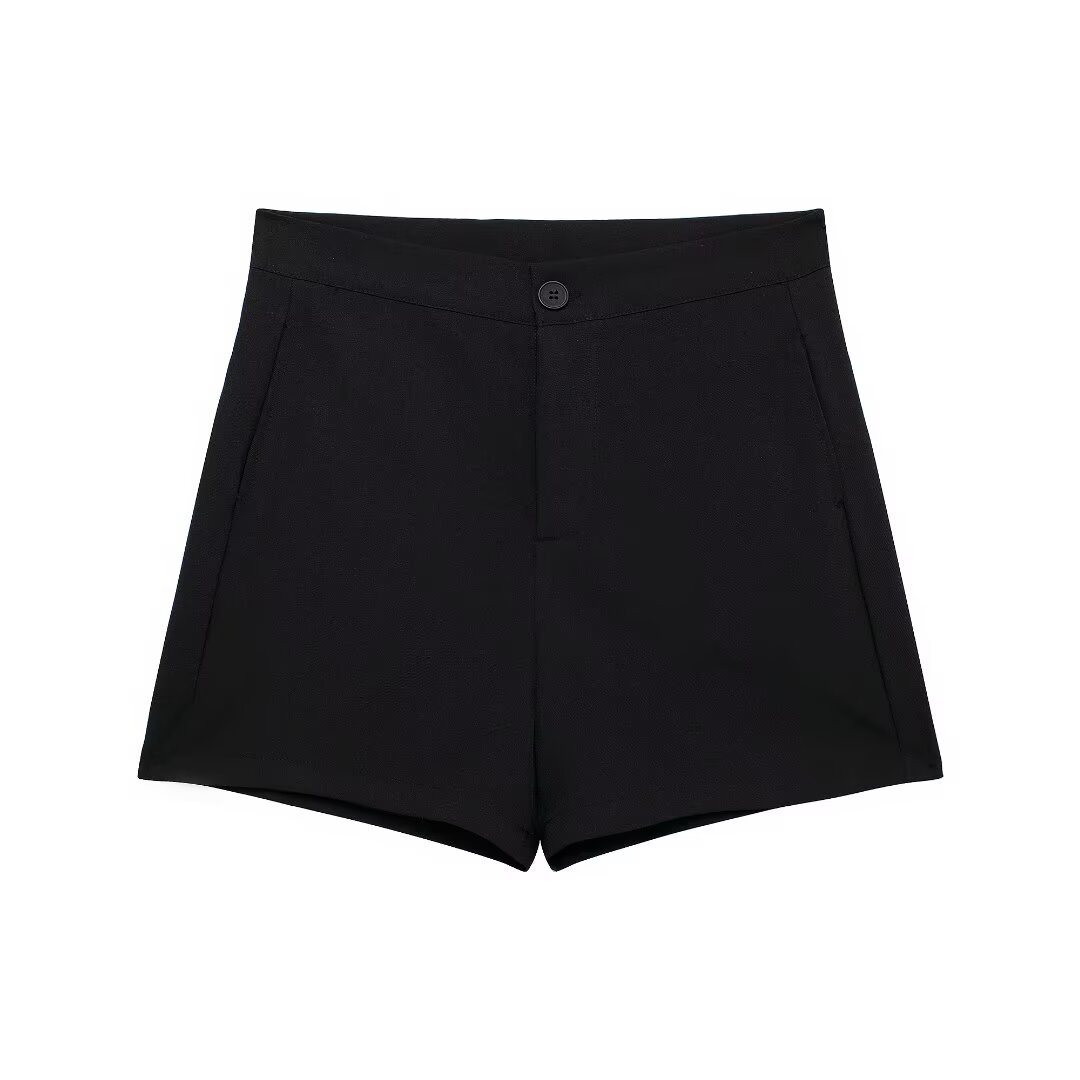 Comercio exterior transfronterizo2024 Europa y los Estados Unidos nuevo cuello en V sin mangas hebilla de una sola fila bifurcación delgada chaleco chaleco pantalones cortos set mujeres