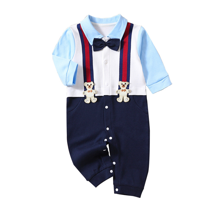 Long-sleeve, suspenders, with little bears