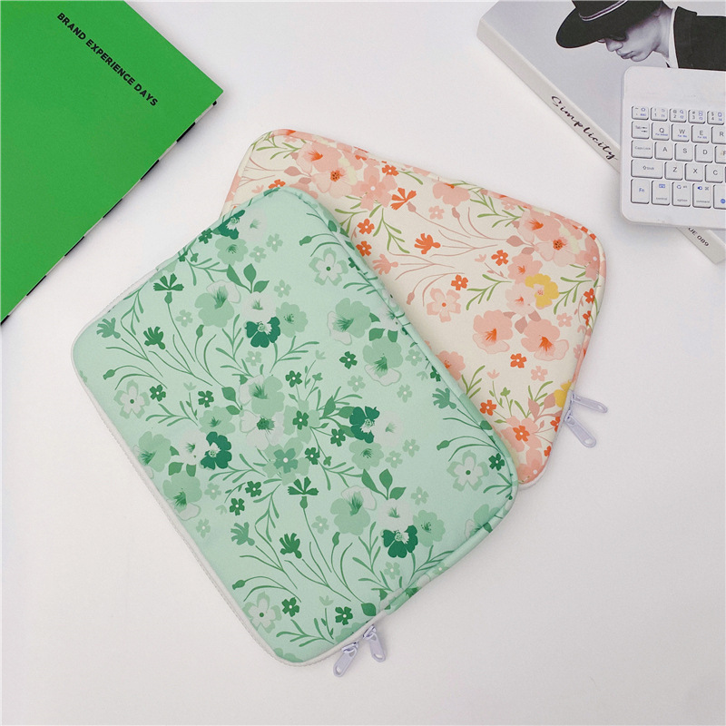 South Korea flower small fresh ipad liner bag 11 inch flat protective cover 13.3 inch 14 inch laptop bag