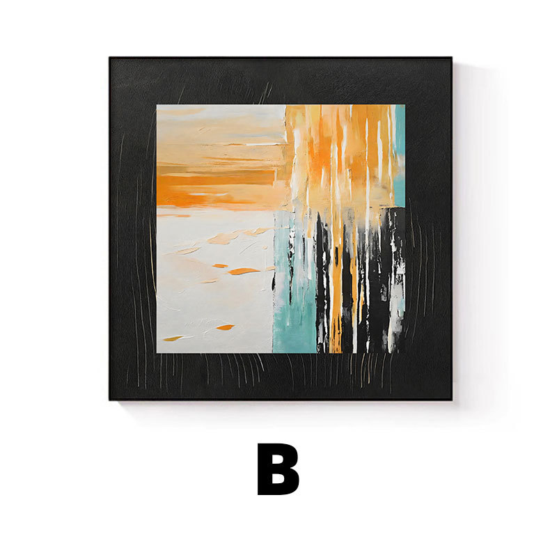 Modern Minimalist Restaurant Decorative Painting Abstract Niche Art Square Living Room Hanging Painting Dining Room Dining Table Background Wall Mural Painting