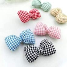 儿童发箍饰品diy手工材料 布艺充棉格子蝴蝶结配件服装鞋袜子辅料