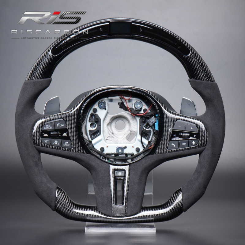 Suitable for Bmw g Carbon Fiber Suede Led Heated Vibrating Detachable Steering Wheel G20G30G05G01G22