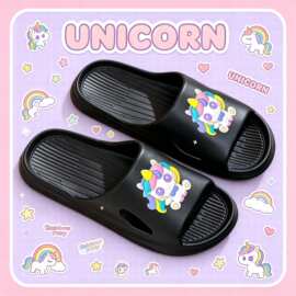 卡通贴片一体成型男女百搭凉拖EVA居家一字拖鞋 跨境专供批发代发