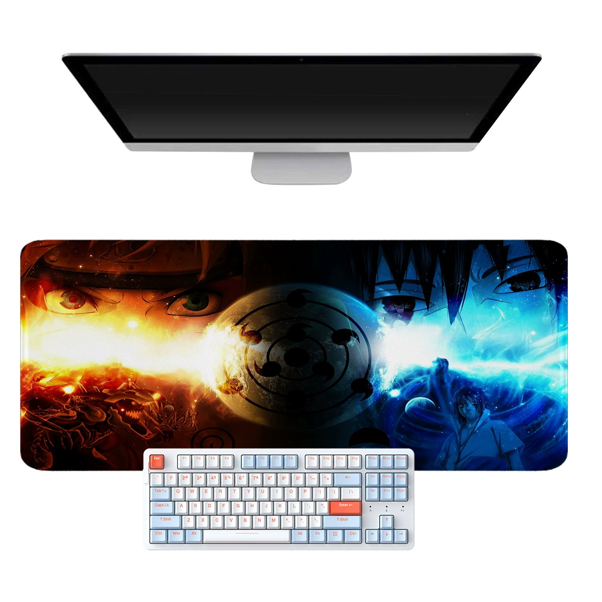 Сделай сам увеличенного размера грязеотталкивающий коврик для мыши RGB с холодной подсветкой аниме Naruto двумерный киберспорт игровой офисный коврик