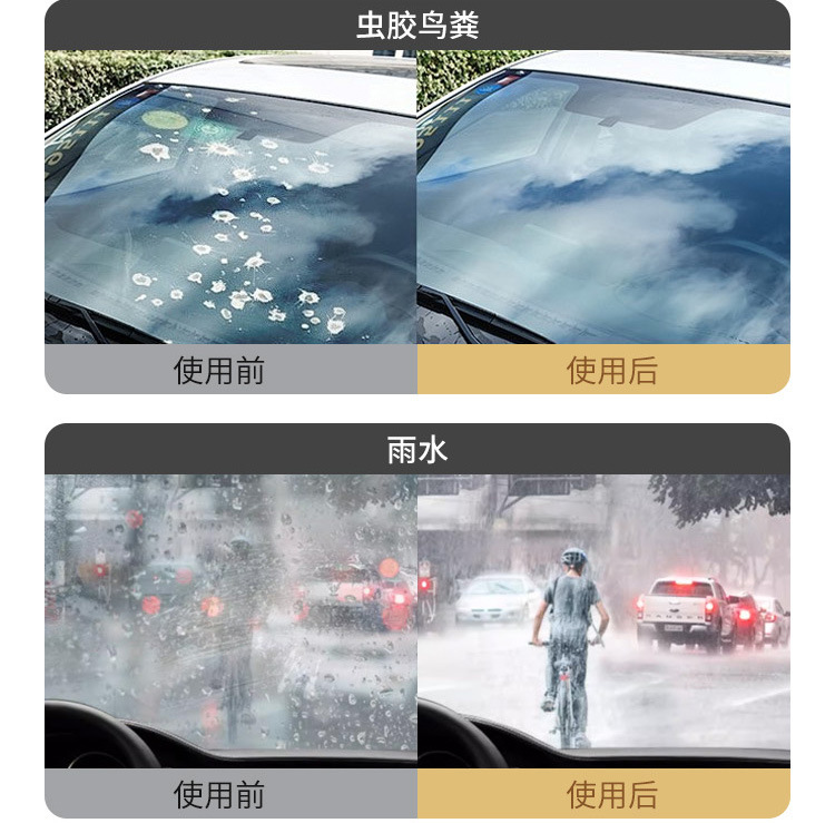 Car Glass Water Solution for Removing Oil Film and Insect Residue, Ethanol Formula, All-Season Glass Coating Cleaner, Anti-Freeze Wiper Fluid