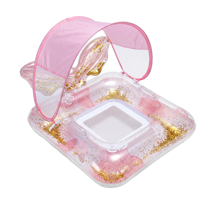 Pool Party Toy: Butterfly Backrest, Canopy-equipped Inflatable Water Chair, Inflatable Water Float Bed, Inflatable Floating Raft_voghion.com