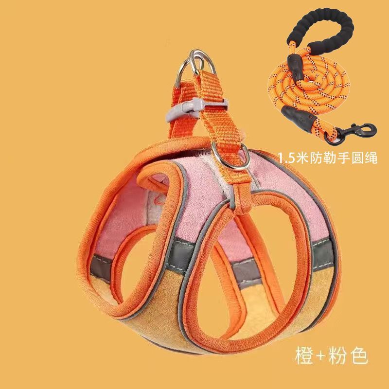 猫咪牵引绳可爱背心式胸背防挣脱幼猫魔术贴安全扣反光宠物遛猫绳|undefined