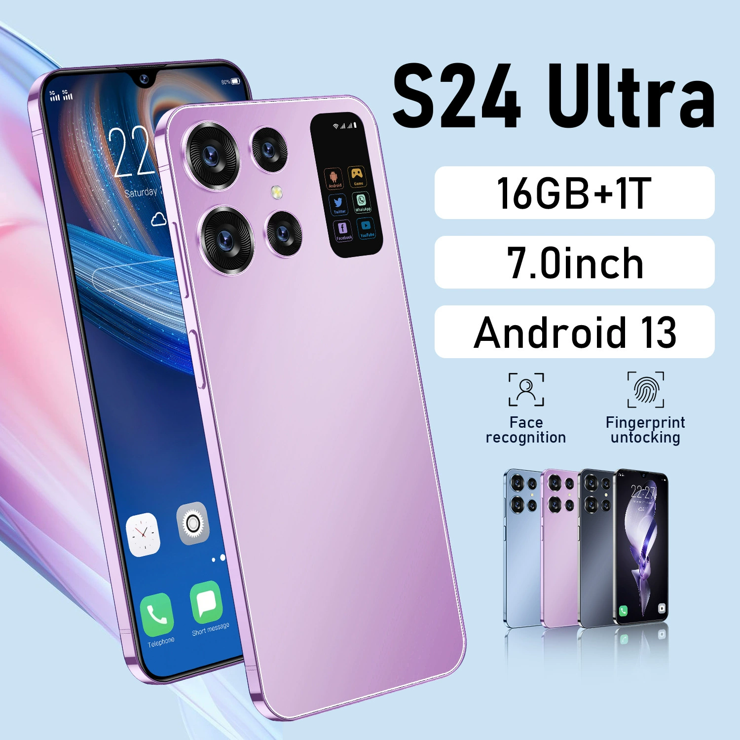 Кросс-border горячие продажи S24 Ultra смартфон 7.0 большой HD экран 16+1T мобильный телефон источник фабрика цена может быть отправлена от имени других
