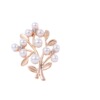 Fashionable brooch, metal golden hair accessory, stone inlay from pearl, wholesale