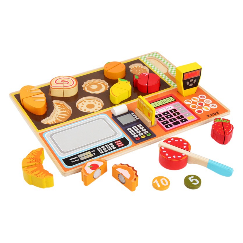 Tarde de madera té helado cajero simulación kindergarten niños jugar a las casitas educación temprana fruta corte juguete