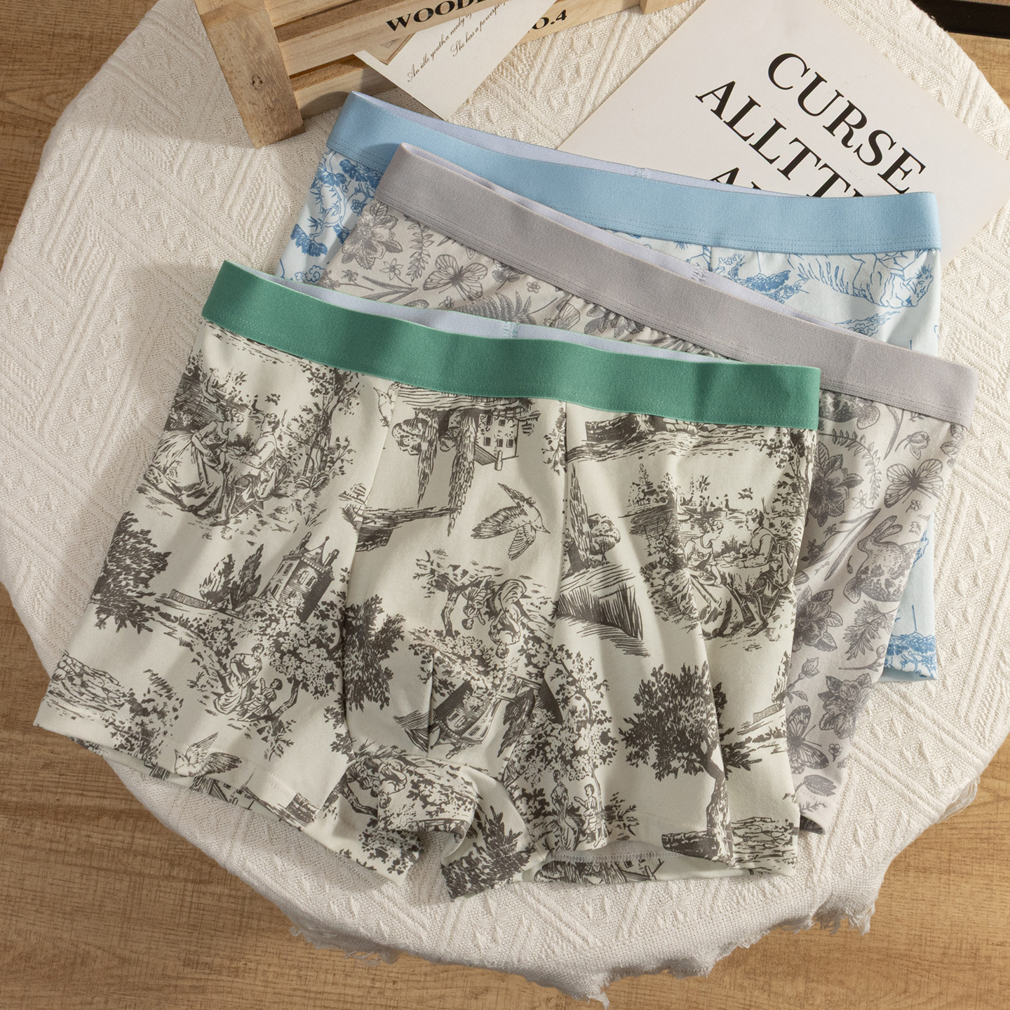 Explosión de la nueva ropa interior china de hombre algodón 7A, seda de morera antibacteriana, entrepierna transpirable y cómodas pantalones de cuatro hombres al por mayor