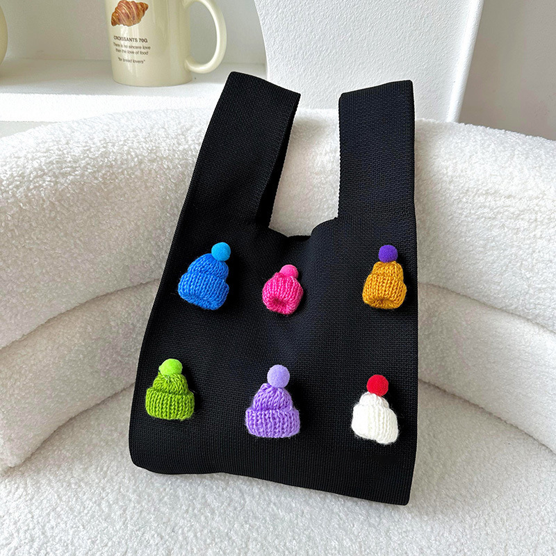 Dopamina lindo Navidad sombrero tridimensional de punto bolso de hombro estilo coreano versátil de gran capacidad bolsa de mano