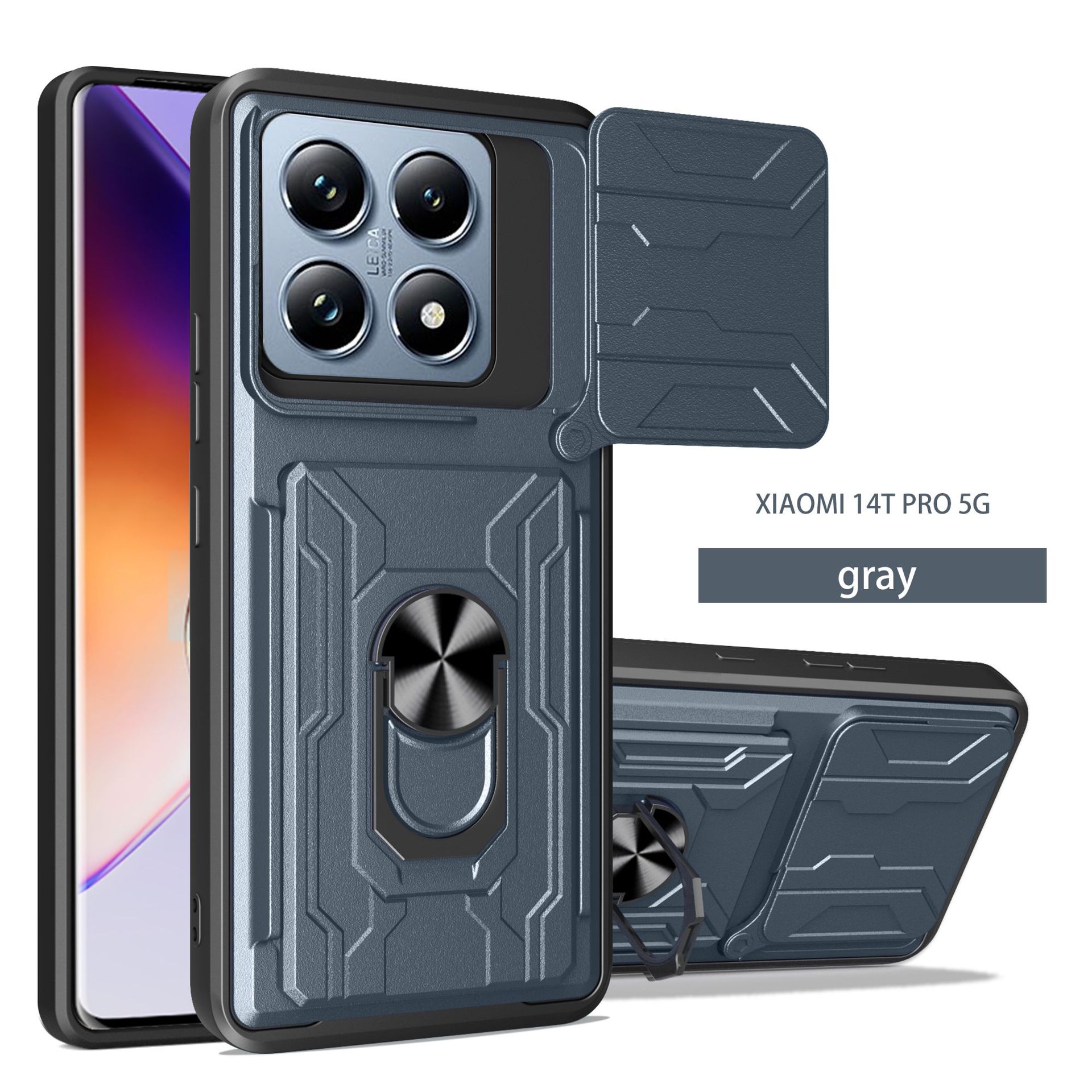 Aplicable a XM 14T / 14T PRO bolsas de tarjetas TPU + PC armadura caja de teléfono celular a prueba de caídas image 11