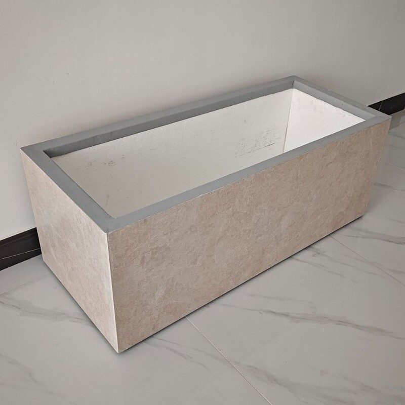 Jingdezhen Three-Stone-Craftsmen Ceramic Troughs, Non-Cracking Rectangular Flower Pots, Garden Flower Boxes, Faux Stone Flower Trays, Coarse Pottery