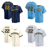 Внешняя торговля 2025 новый MLB трикотаж пивоваров Milwaukee Brewers Jersey костюм софтбола