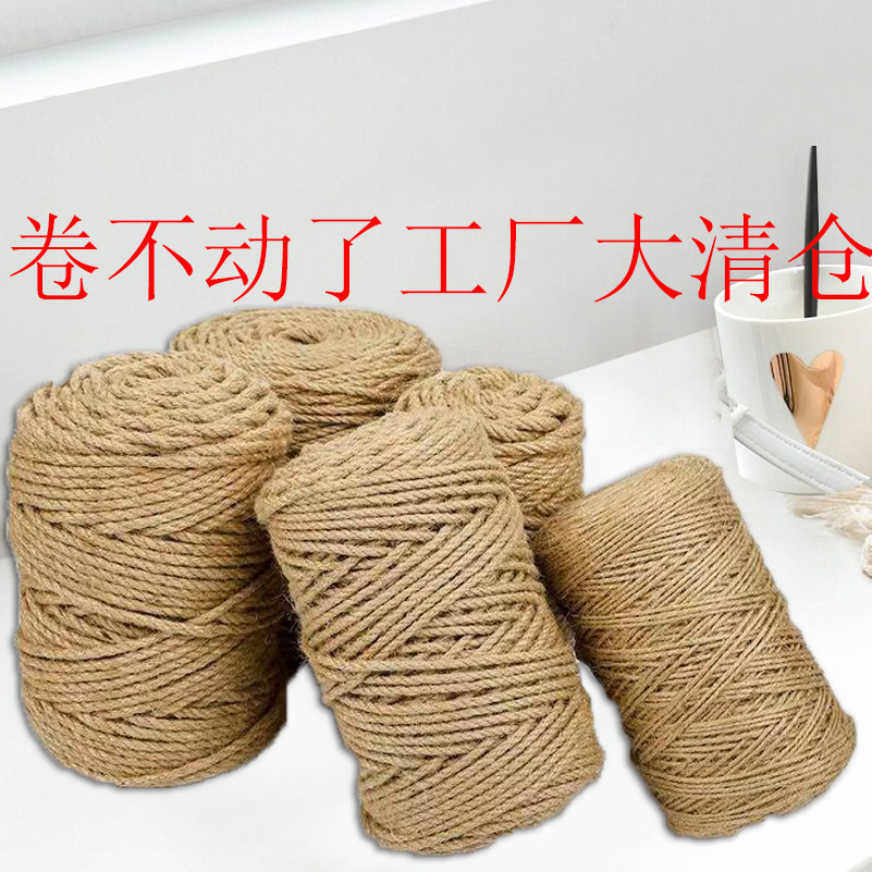 Cuerda de cáñamo Decoración de cuerda al por mayor Cuerda de agarre de gato hecha a mano Tubería de agua decorativa gruesa Línea tejida Material de pared Foto