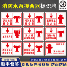 消防水泵接合器標識牌噴水泵接合器標志牌室外地消火栓接合器