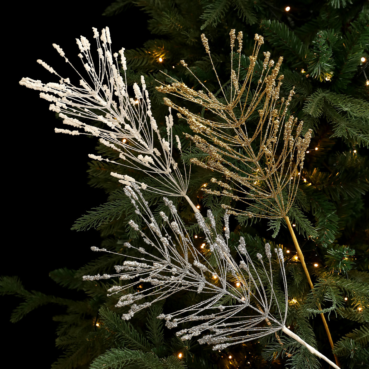 Navidad transfronteriza polvo de oro polvo adhesivo polvo brillante fuegos artificiales frascos arreglos de flores de trigo Arreglo de decoración de árbol de Navidad