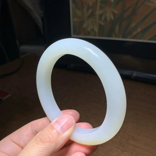 Jin Yutang Xinjiang Hetian Jade Suatan Jade Bracelet Fat Powder Full Oily and Slightly Sugar Highlights Advanced Dignomency