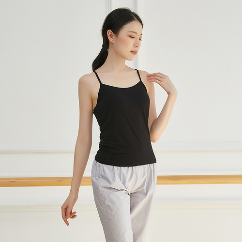 Dance practice clothes for women adult yoga dance tops fitness camisole sports bra with chest pads