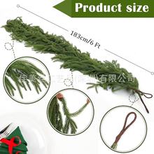 圣诞节PE诺福克柔软厚度松木人造雪松环壁炉餐桌楼梯装饰仿真花