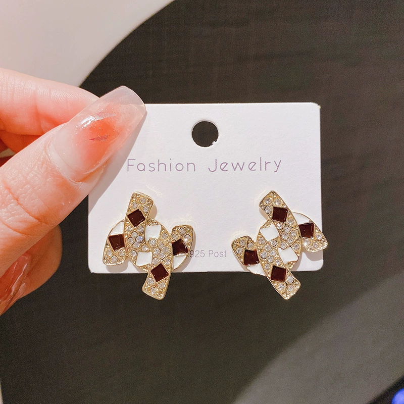 Серебряная игла, модный дизайн серег, образец 925 пробы, оптом